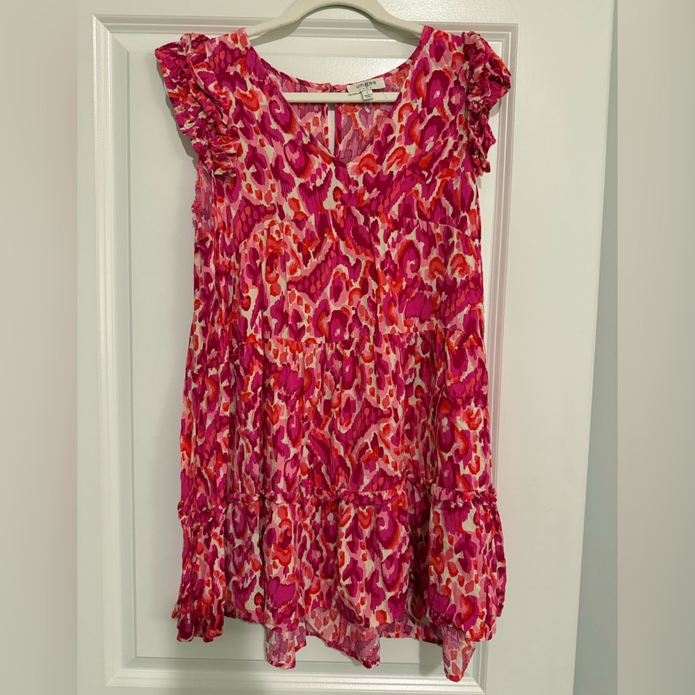 Umgee Pink and Orange Patterned Dress